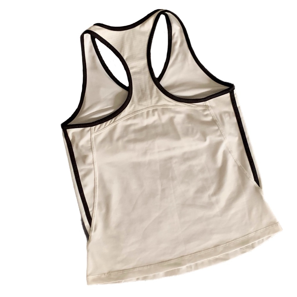 Adidas White Racerback Tank Top with Built-in Sports Bra - Picture 2 of 6
